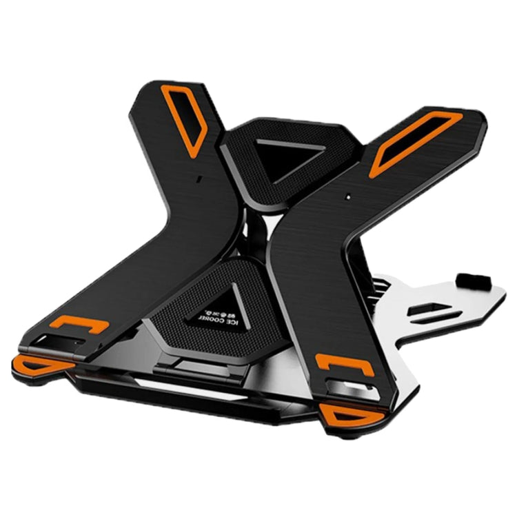 Supporto di raffreddamento pieghevole e sollevabile per laptop ICE COOREL E5 con supporto per telefono cellulare, Black, White, Black with Rotating, White with Rotating
