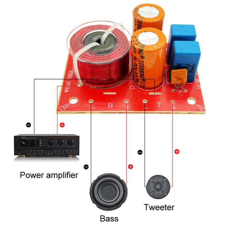 Divisore di conversione per altoparlanti da scaffale crossover audio a 2 vie alto e basso, D224