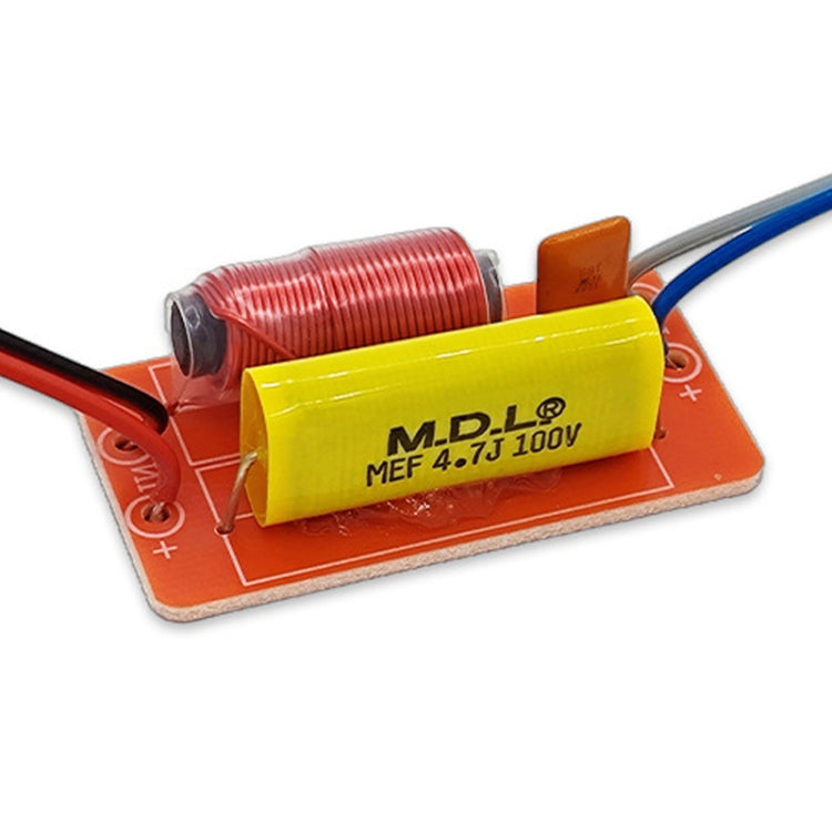 WEAH-T-5 Modifica auto Tweeter Crossover Hi-Fi Audio Divider, A Model 2.2UF, B Model 2.5UF, C Model 4.7UF