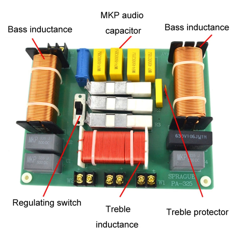 Uno Alto Due Basso Altoparlante da palco Crossover Boards Audio ad alta fedeltà Crossover a 3 vie, PA-325