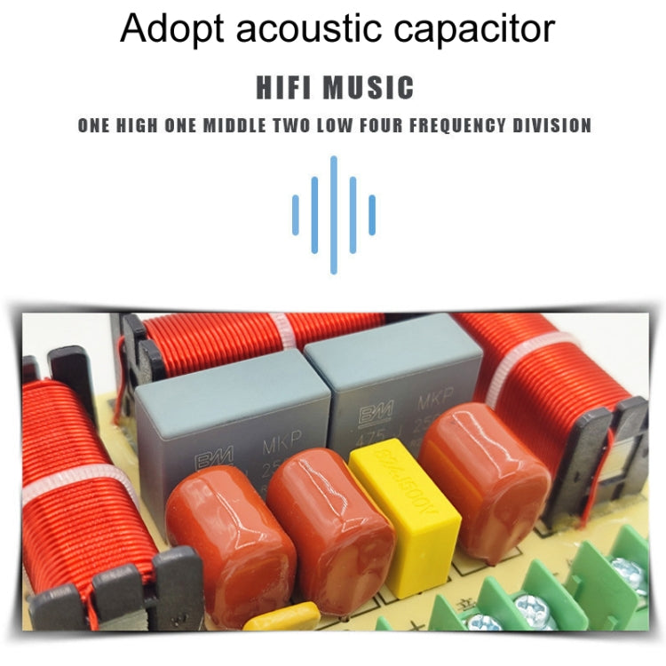 Uno alto Uno medio Due bassi Divisore di modifica audio crossover per altoparlanti a 4 vie, RCEDA-402A