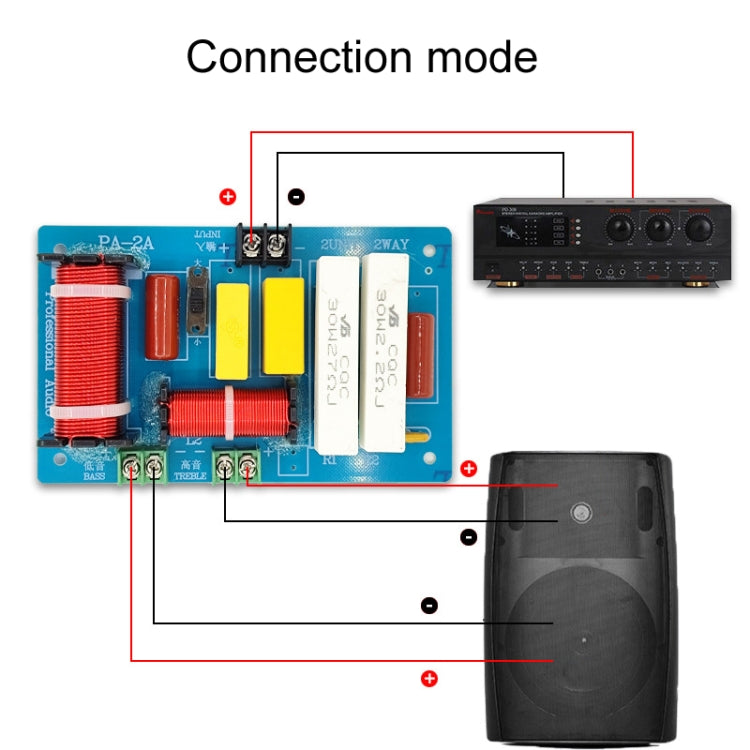Divisore di conversione degli altoparlanti per stadio crossover audio a 2 vie alto e basso, PA-2A