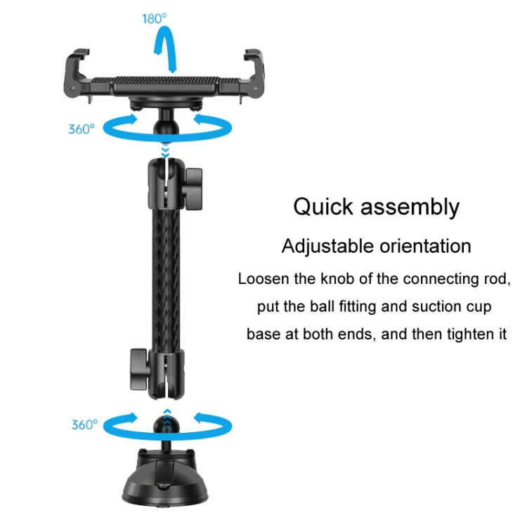 Supporto per telefono per auto con braccio di estensione, regolazione girevole a doppio snodo, staffa in fibra di carbonio, asta di collegamento, 140mm For 20mm Ball Head, 170mm For 25.4mm Ball Head