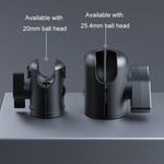 Supporto per telefono per auto con braccio di estensione, regolazione girevole a doppio snodo, staffa in fibra di carbonio, asta di collegamento, 140mm For 20mm Ball Head, 170mm For 25.4mm Ball Head