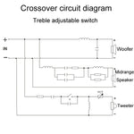Divisore per altoparlante crossover audio a 3 vie, alto, medio e basso, 3505A, 3505B, 3505C