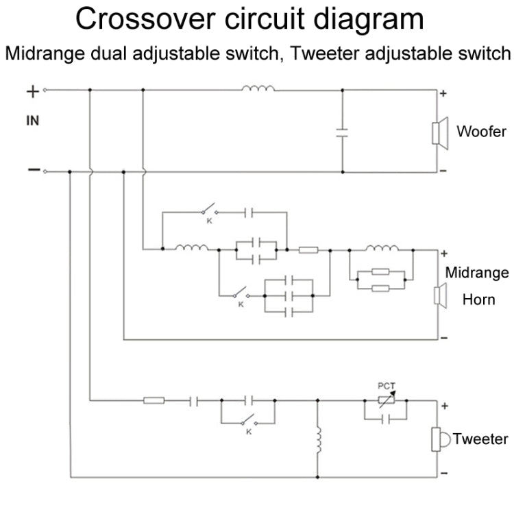 3509A Divisore per altoparlante crossover audio a 3 vie, medio e basso, 3509A