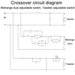 3509A Divisore per altoparlante crossover audio a 3 vie, medio e basso, 3509A