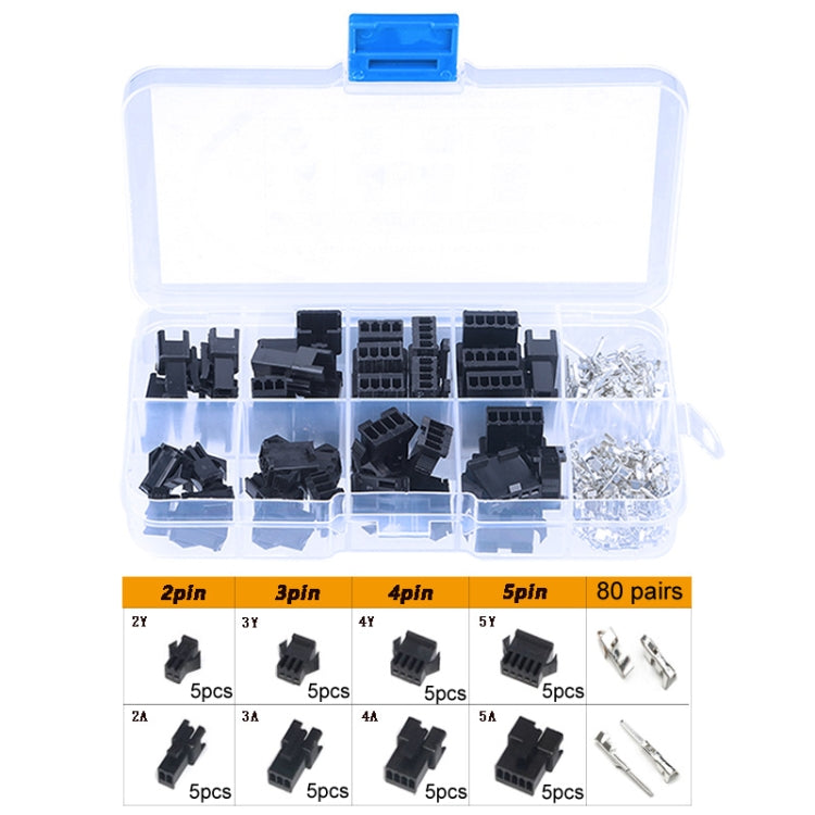 200 pezzi/scatola JST-SM 2,54 mm passo 2/3/4/5 pin maschio/femmina connettori adattatore
