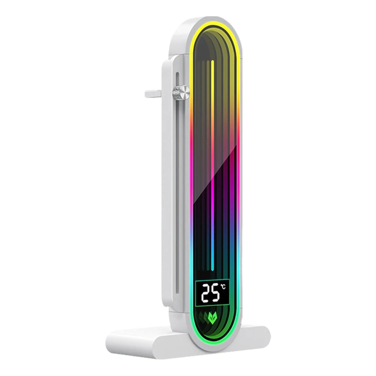 Supporto per scheda grafica con lente regolabile verticale ARGB per computer COOLMOON GH3, Temperature Display Upgrade White, Temperature Display Upgrade Black, Black, White