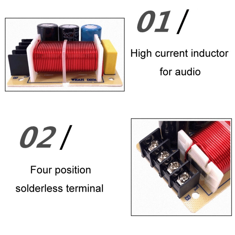 Divisore di conversione per altoparlanti da scaffale crossover audio a 2 vie alto e basso, D231