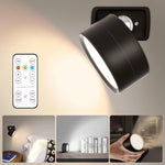 Lampada girevole a LED a 360 gradi, faretto magnetico per armadietto, luce notturna per atmosfera, White, Black