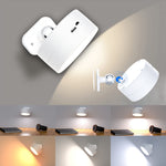 Lampada girevole a LED a 360 gradi, faretto magnetico per armadietto, luce notturna per atmosfera, White, Black