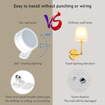 Lampada girevole a LED a 360 gradi, faretto magnetico per armadietto, luce notturna per atmosfera, White, Black