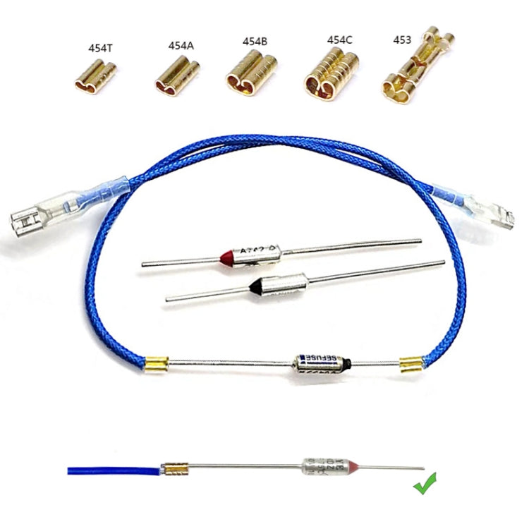 500 pezzi/scatola 5 specifiche del set di terminali paralleli a forma di U con fibbia a crimpatura rapida in ottone dorato