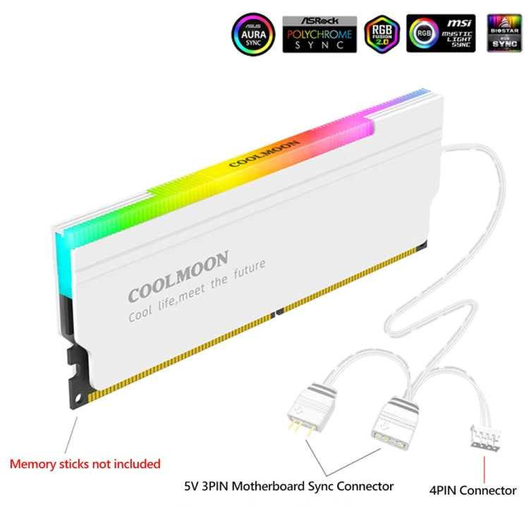 COOLMOON CM-RA1 ARGB Memory Vest Custodia di raffreddamento per memory stick per computer desktop, CM-RA1