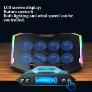 ICE COORE Supporto per laptop regolabile a 8 ventole con radiatore e luce ambientale RGB, K10 8-Fans
