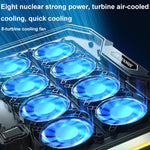 ICE COORE Supporto per laptop regolabile a 8 ventole con radiatore e luce ambientale RGB, K10 8-Fans