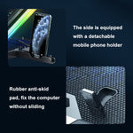 ICE COORE Supporto per laptop regolabile a 8 ventole con radiatore e luce ambientale RGB, K10 8-Fans