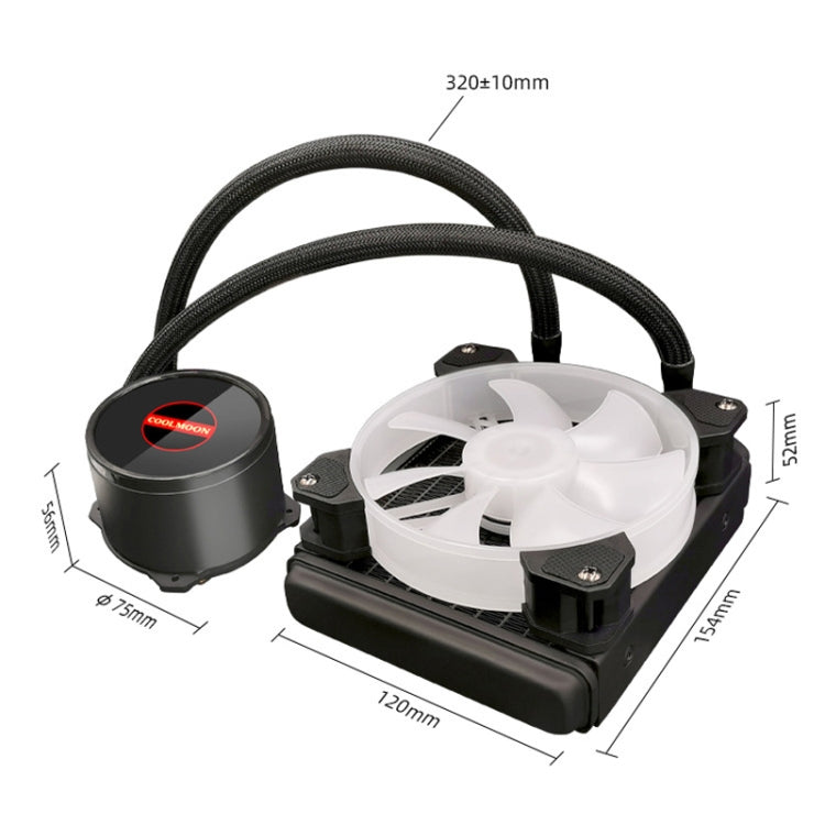 Dissipatore CPU multipiattaforma integrato a fila singola COOLMOON RGB120 5V ARGB, RGB120