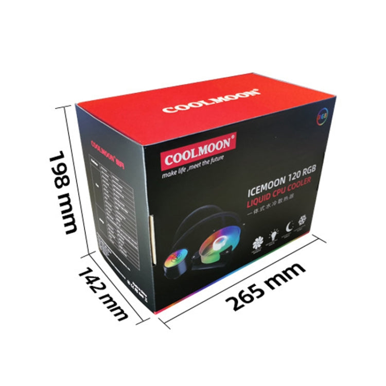 Dissipatore CPU multipiattaforma integrato a fila singola COOLMOON RGB120 5V ARGB, RGB120