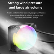 Dissipatore CPU multipiattaforma integrato a fila singola COOLMOON RGB120 5V ARGB, RGB120