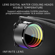 COOLMOON CM-YM-360T Computer ARGB Lente di visualizzazione della temperatura Multi-Piattaforma Dissipatore CPU integrato, CM-YM-360T