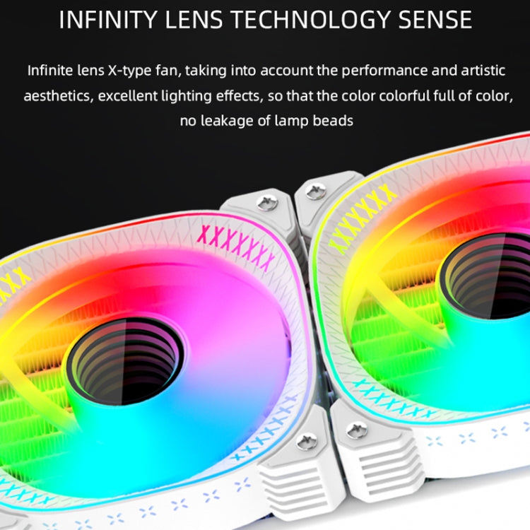 COOLMOON CM-YM-360T Computer ARGB Lente di visualizzazione della temperatura Multi-Piattaforma Dissipatore CPU integrato, CM-YM-360T