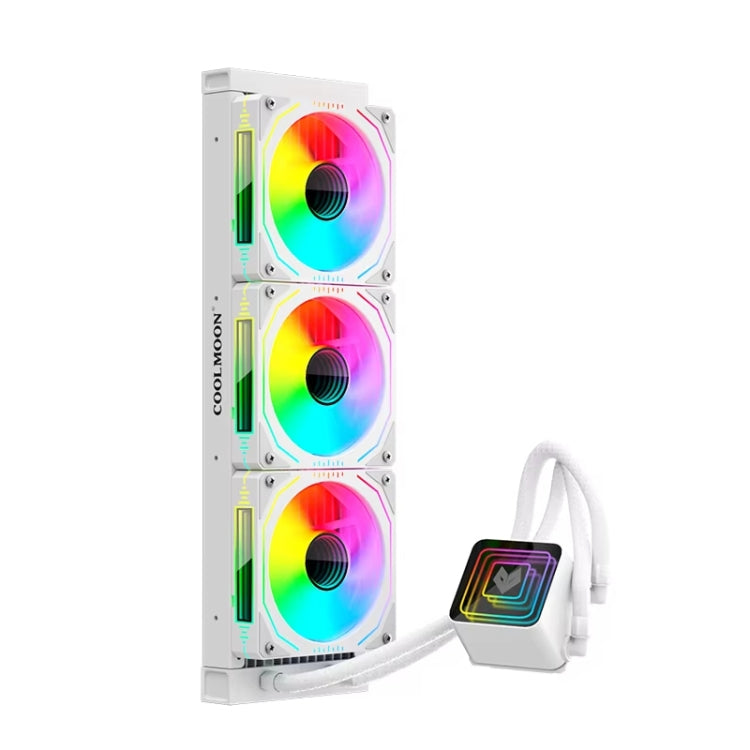 COOLMOON Glacier360 Computer Host ARGB CPU Water Cooler integrato, Black, White
