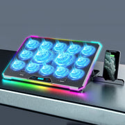 Base per radiatore per laptop regolabile intelligente ICE COOREL K15C con effetto di illuminazione RGB, 13 Fans, 14 Fans, 15 Fans