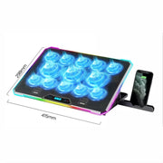 Base per radiatore per laptop regolabile intelligente ICE COOREL K15C con effetto di illuminazione RGB, 13 Fans, 14 Fans, 15 Fans