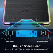 Base per radiatore per laptop regolabile intelligente ICE COOREL K15C con effetto di illuminazione RGB, 13 Fans, 14 Fans, 15 Fans