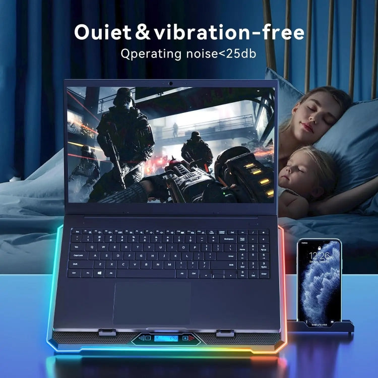 Base per radiatore per laptop regolabile intelligente ICE COOREL K15C con effetto di illuminazione RGB, 13 Fans, 14 Fans, 15 Fans