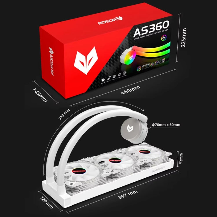 COOLMOON AS360 Magic Diamond Edition Computer Cooler ARGB Raffreddamento ad acqua Luce Radiatore CPU integrato, AS360