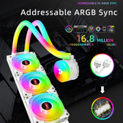 COOLMOON AS360 Magic Diamond Edition Computer Cooler ARGB Raffreddamento ad acqua Luce Radiatore CPU integrato, AS360