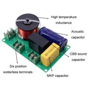 Divisore di conversione degli altoparlanti Hi-Fi crossover audio a 2 vie alto e basso, PUV-W2