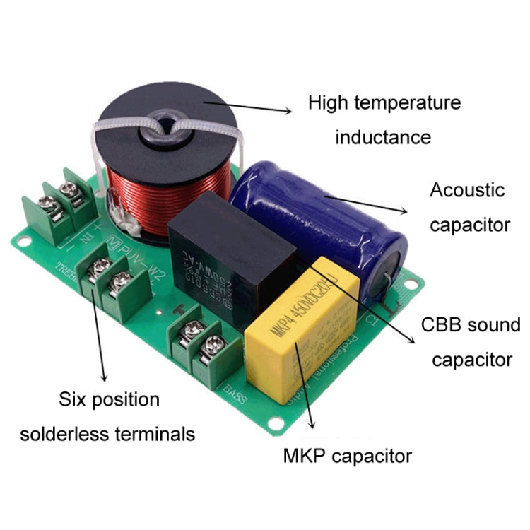 Divisore di conversione degli altoparlanti Hi-Fi crossover audio a 2 vie alto e basso, PUV-W2