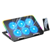 ICE COOREL A9R Radiatore per supporto portatile regolabile a 6 ventole con luce RGB per atmosfera, A9R 6-fans