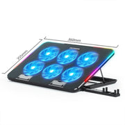 ICE COOREL A9R Radiatore per supporto portatile regolabile a 6 ventole con luce RGB per atmosfera, A9R 6-fans