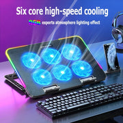 ICE COOREL A9R Radiatore per supporto portatile regolabile a 6 ventole con luce RGB per atmosfera, A9R 6-fans