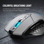 Mouse da gioco per computer Inphic PW1H cablato silenzioso illuminato a 6 pulsanti