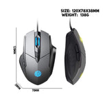 Mouse da gioco per computer Inphic PW1H cablato silenzioso illuminato a 6 pulsanti