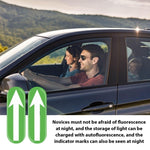 Punto di sicurezza Assistenza alla guida Posizionamento del segno Adesivo luminoso per interni auto, 2pairs