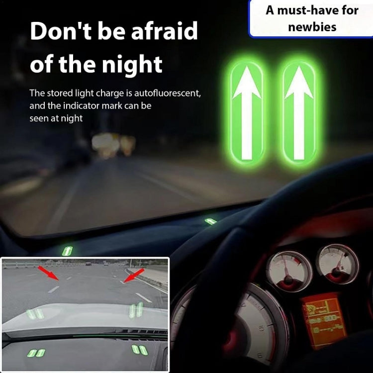 Punto di sicurezza Assistenza alla guida Posizionamento del segno Adesivo luminoso per interni auto, 2pairs
