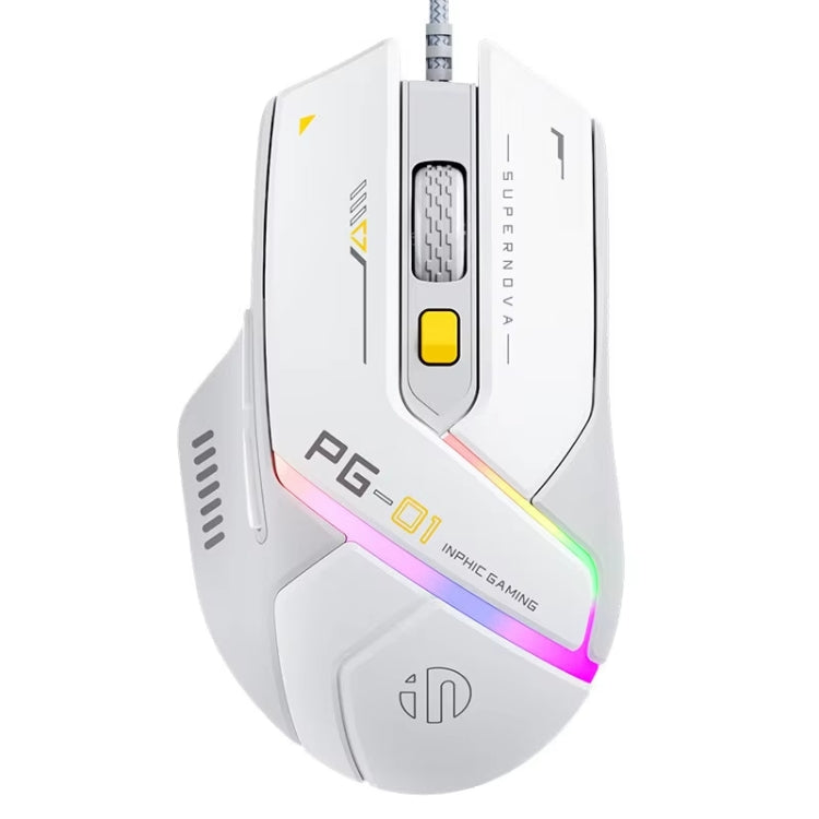 Mouse cablato per giochi per computer con emissione di luce RGB Inphic PG1, PG1