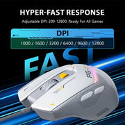 Mouse cablato per giochi per computer con emissione di luce RGB Inphic PG1, PG1