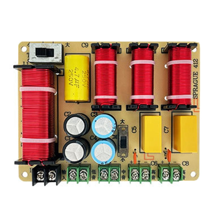 SPRAGUE-412 Due Alto Uno Medio Uno Basso 4-Vie Altoparlante Crossover Audio Modifica Divisore, SPRAGUE-412
