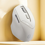 Mouse da gioco per computer da ufficio silenzioso con ricarica tri-mode Inphic DR6 2.4G Wireless + Bluetooth 5.0/4.0, DR6
