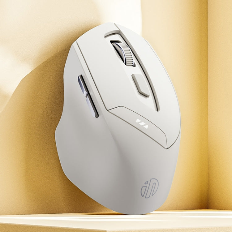 Mouse da gioco per computer da ufficio silenzioso con ricarica tri-mode Inphic DR6 2.4G Wireless + Bluetooth 5.0/4.0, DR6