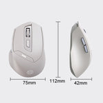 Mouse da gioco per computer da ufficio silenzioso con ricarica tri-mode Inphic DR6 2.4G Wireless + Bluetooth 5.0/4.0, DR6