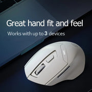 Mouse da gioco per computer da ufficio silenzioso con ricarica tri-mode Inphic DR6 2.4G Wireless + Bluetooth 5.0/4.0, DR6